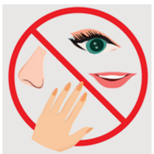 Avoid touching mouth, nose and eyes without washing your hands
