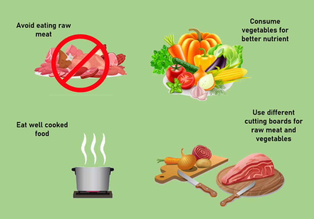 Eat well cooked food