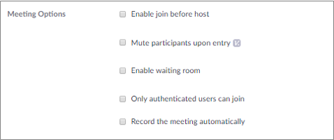 Meeting options