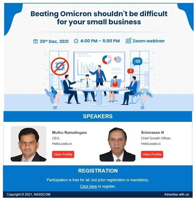 NASSCOM Webinar Beating Omicron should not be difficult for  your small business