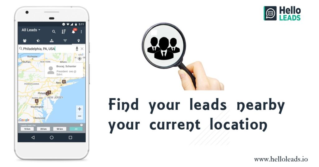 Find your leads nearby your current location Find your leads nearby your current location