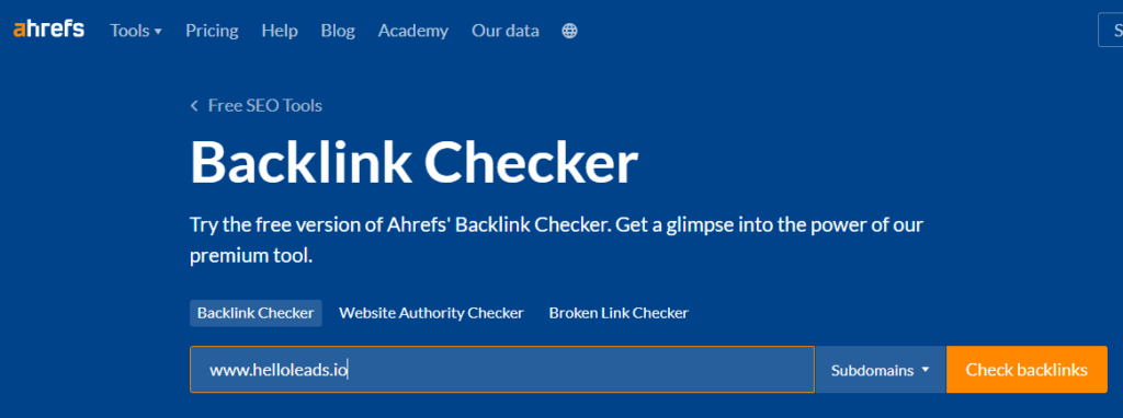 Ahref Backlink Checker