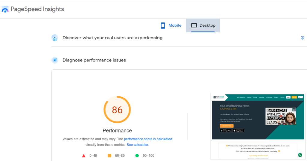 Google Page speed insights