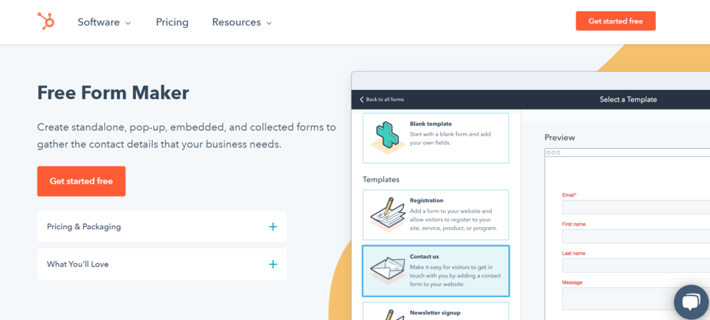 Hubspot Online Form Builder