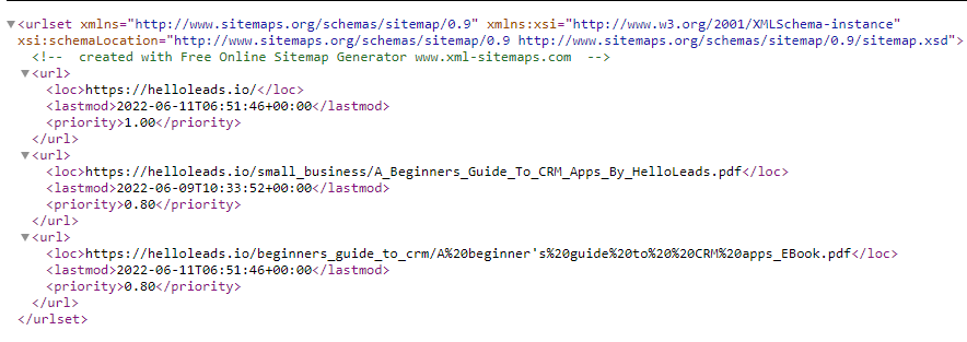 XML sitemap