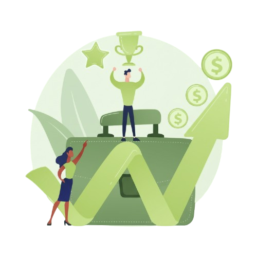 CRM Success - Trophy and growth achievement