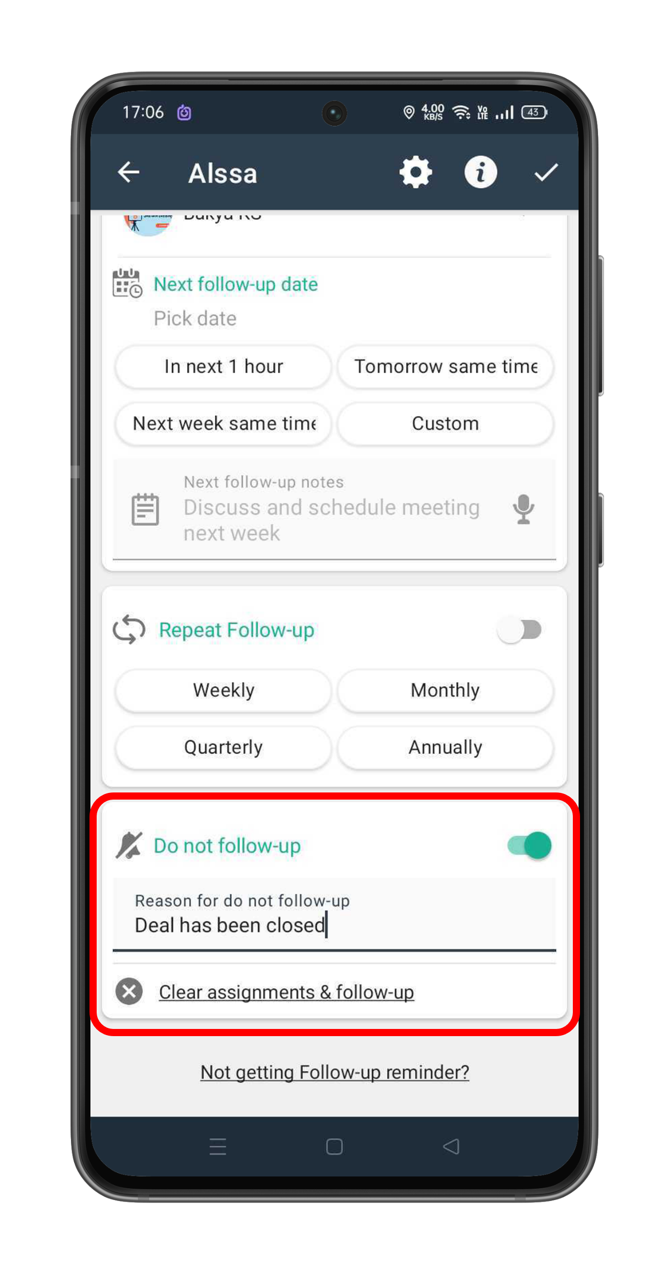 Do Not Follow Up Flag