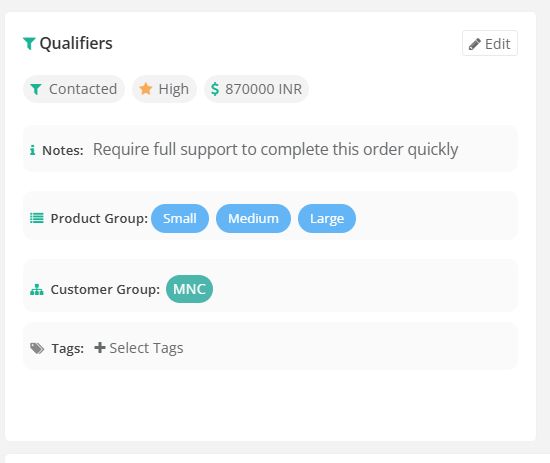 Lead Qualifiers Interface